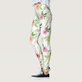Leggings Fleurs Chic Florales Rose Jaune Rouge Violet Chabb (Gauche)
