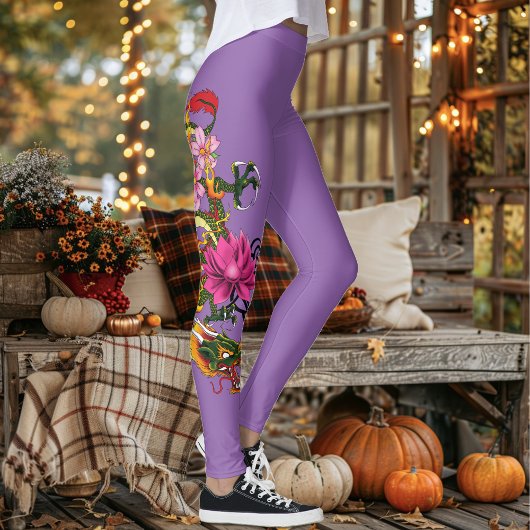 Leggings Fleurs chinoises de cerisiers de Lotus