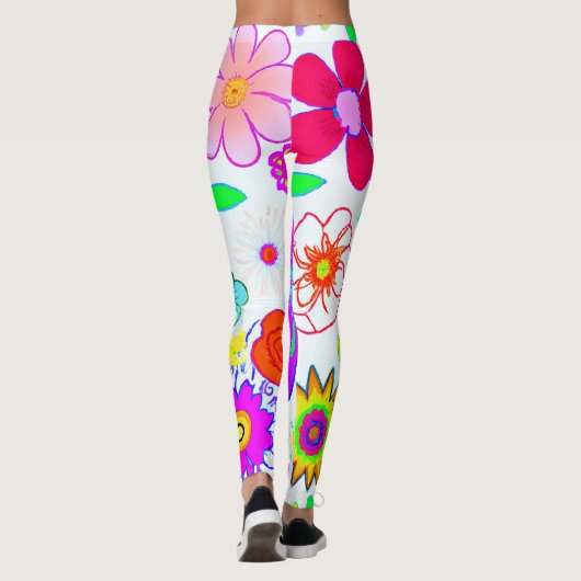 Leggings Fleurs colorées Motif (Dos)