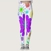 Leggings Fleurs colorées Motif (Devant)