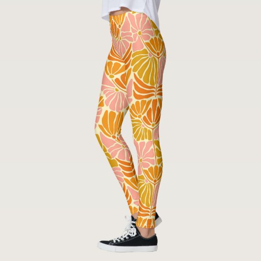 Leggings Fleurs colorées rétro (Gauche)