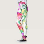 Leggings Fleurs colorées tropicales élégantes (Gauche)