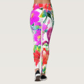 Leggings Fleurs colorées tropicales élégantes (Dos)