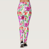 Leggings Fleurs colorées tropicales élégantes (Dos)