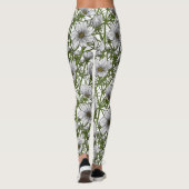 Leggings Fleurs cosmos blanches (Dos)