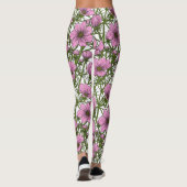 Leggings Fleurs Cosmos roses (Dos)