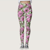 Leggings Fleurs Cosmos roses (Devant)