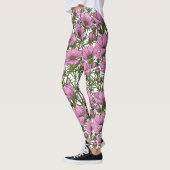 Leggings Fleurs Cosmos roses (Gauche)