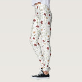 Leggings Fleurs Crème Bourgogne (Gauche)