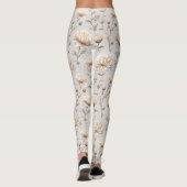 Leggings Fleurs Crème Marron Cocoa (Dos)