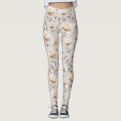 Leggings Fleurs Crème Marron Cocoa (Devant)
