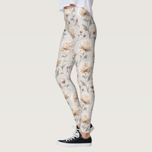 Leggings Fleurs Crème Marron Cocoa (Gauche)