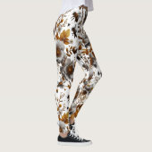 Leggings fleurs d'abeilles miel et art motif feuille (Droite)