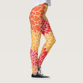 Leggings Fleurs Dahlia, Motif De Fleurs, Dahlia Orange (Droite)
