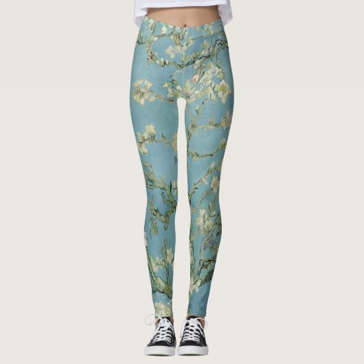 Leggings Fleurs d'amandes par Vincent Van Gogh Art (Devant)