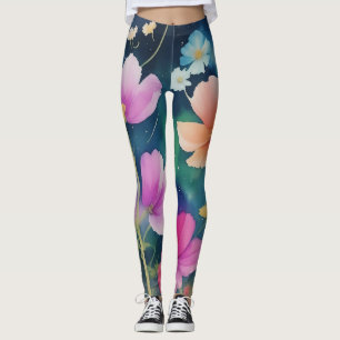 Leggings Fleurs dans le Cosmos