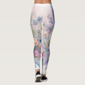 Leggings Fleurs d'aquarelle aux couleurs pastel douces (Dos)