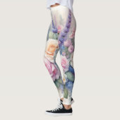 Leggings Fleurs d'aquarelle aux couleurs pastel douces (Gauche)