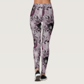 Leggings Fleurs d'aquarelle bordeaux. (Dos)