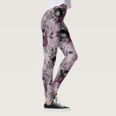 Leggings Fleurs d'aquarelle bordeaux. (Droite)