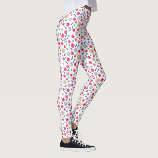 Leggings Fleurs d'aquarelle de printemps (Droite)