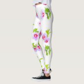 Leggings Fleurs D'Aquarelle Et Feuilles (Gauche)