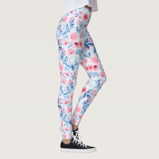 Leggings Fleurs d'aquarelle et feuilles 2 (Droite)