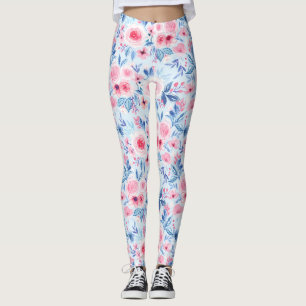 Leggings Fleurs d'aquarelle et feuilles 2