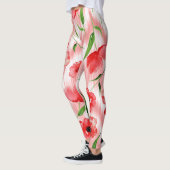 Leggings Fleurs d'aquarelle : ikat de pavot. (Gauche)