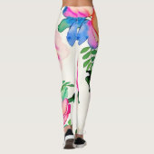 Leggings fleurs d'aquarelle rose (Dos)