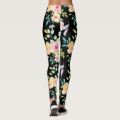 Leggings Fleurs d'aquarelle rose et rose (Dos)