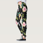 Leggings Fleurs d'aquarelle rose et rose (Gauche)
