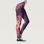 Leggings Fleurs d'aquarelle rose tendance et violet (Droite)