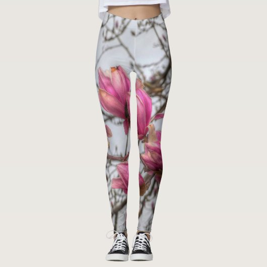 Leggings Fleurs d'arbre de tulipe (Devant)