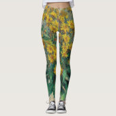 Leggings Fleurs d'artichauts de Jérusalem par Claude Monet (Devant)