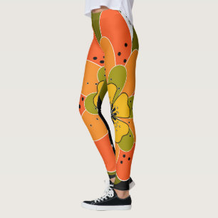 Leggings Fleurs d'automne, automne, fleur, projecteur d'ill