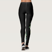 Leggings Fleurs de bal blanc Conception de corse rayé Noir (Dos)