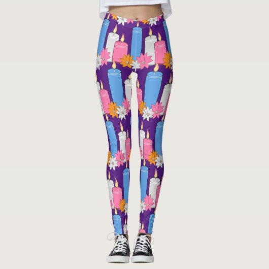 Leggings Fleurs de bougie Lit Thunder_Cove (Devant)