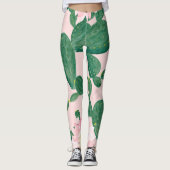 Leggings Fleurs de cactus : peinture aquarelle (Devant)