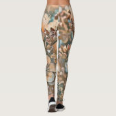 Leggings Fleurs de cerisier beige vintage (Dos)