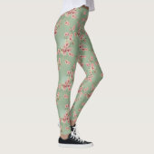 Leggings Fleurs de cerisiers en rose et Turquoise (Droite)