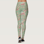 Leggings Fleurs de cerisiers en rose et Turquoise (Dos)