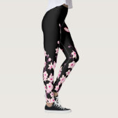 Leggings Fleurs de cerisiers | Floral rose noir (Droite)