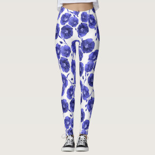 Leggings Fleurs de champ aquarelle : Papier peint botanique