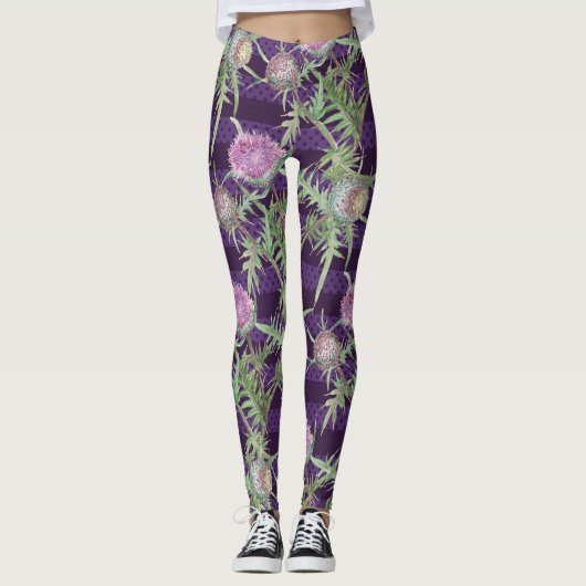Leggings Fleurs de chardon (Devant)