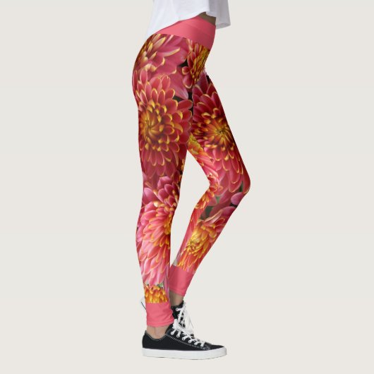 Leggings fleurs de chrysanthème exotique (Droite)