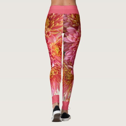 Leggings fleurs de chrysanthème exotique (Dos)
