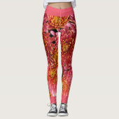 Leggings fleurs de chrysanthème exotique (Devant)