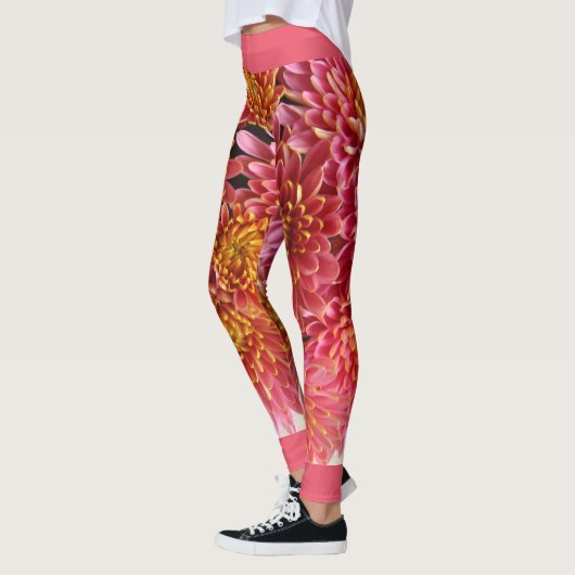 Leggings fleurs de chrysanthème exotique (Gauche)
