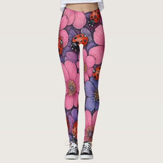 Leggings Fleurs de coccinelle (Devant)